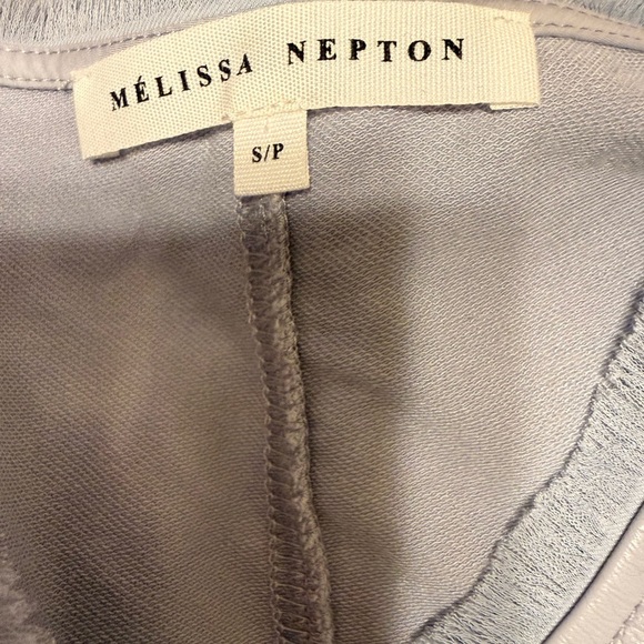 MELISSA NEPTON Faux Leather Puff Sleeve Top - Picture 2 of 4